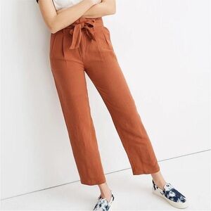 Madewell linen blend paperbag pants